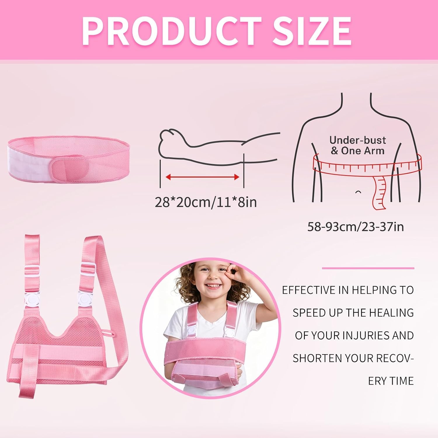 Kids Upper Extremity Sling, Breathable & Comfort Arm Sling Shoulder Immobilizer