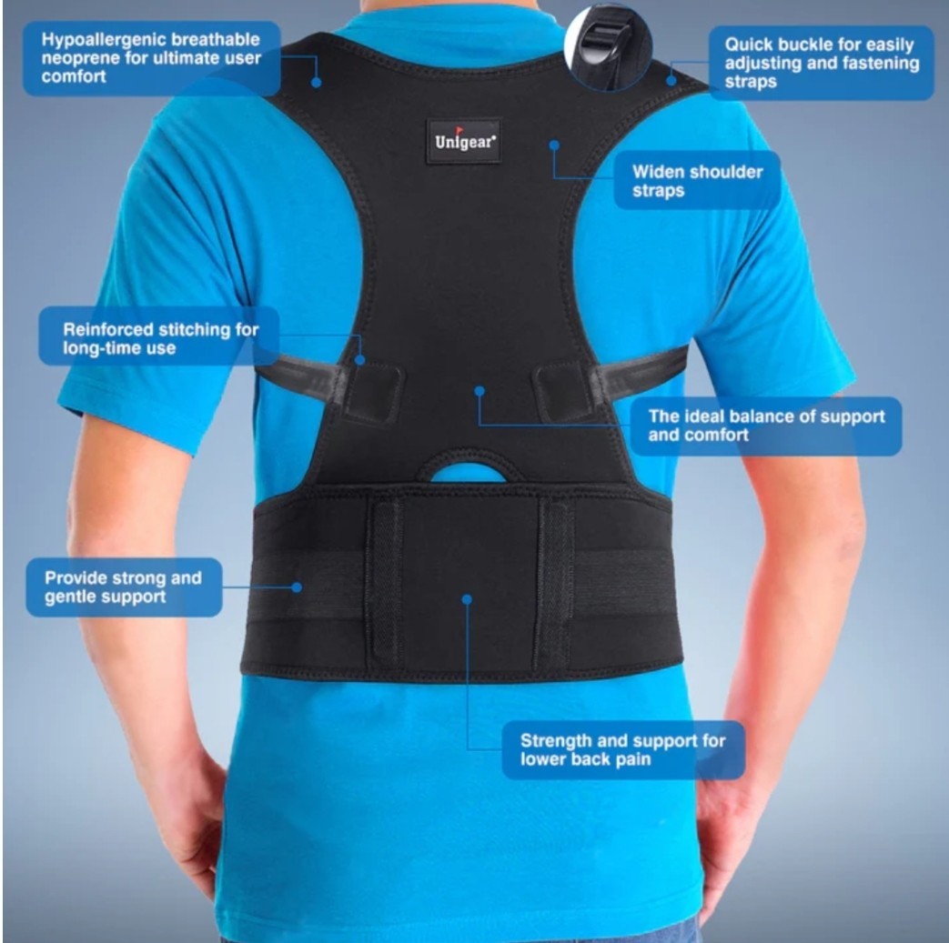 Unigear Back Brace Posture Corrector Size Small Black