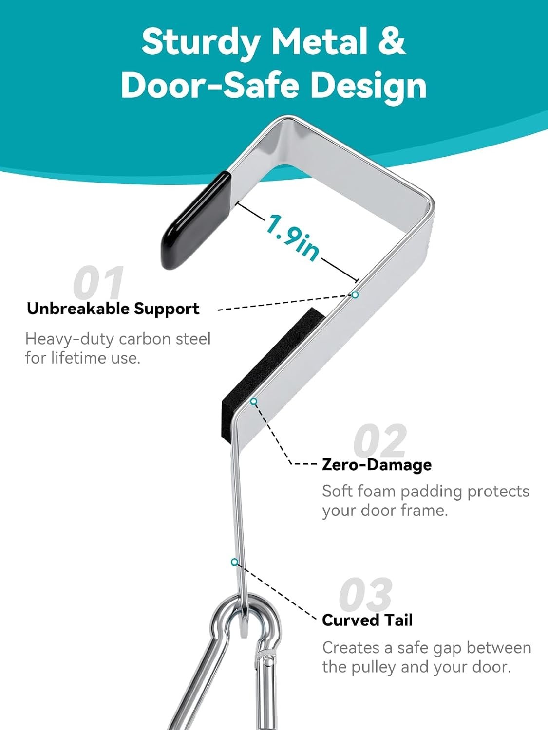 Shoulder Pulley for Physical Therapy, Over-the-Door Metal Hook | Fits Doors u…