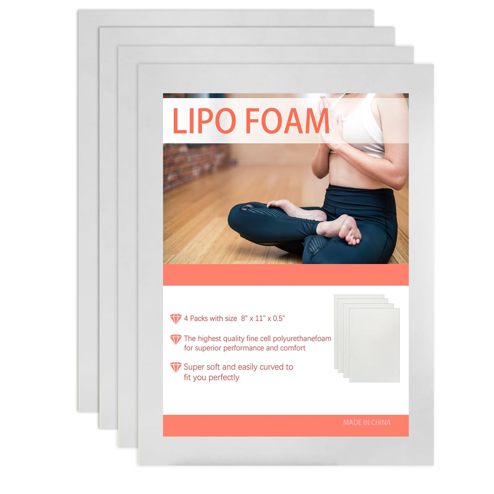 4 Pack Lipo Foam Pads Post Surgery Tummy Tuck for Lipo RecoveryLiposuction Su…