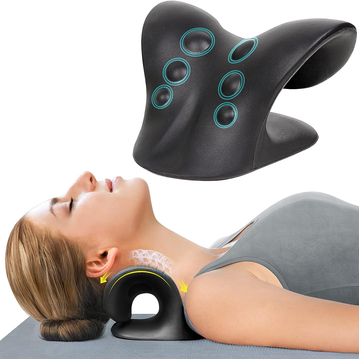 Neck Stretcher Cervical Traction Device Neck Relaxer Pillow Pain Relief Tool