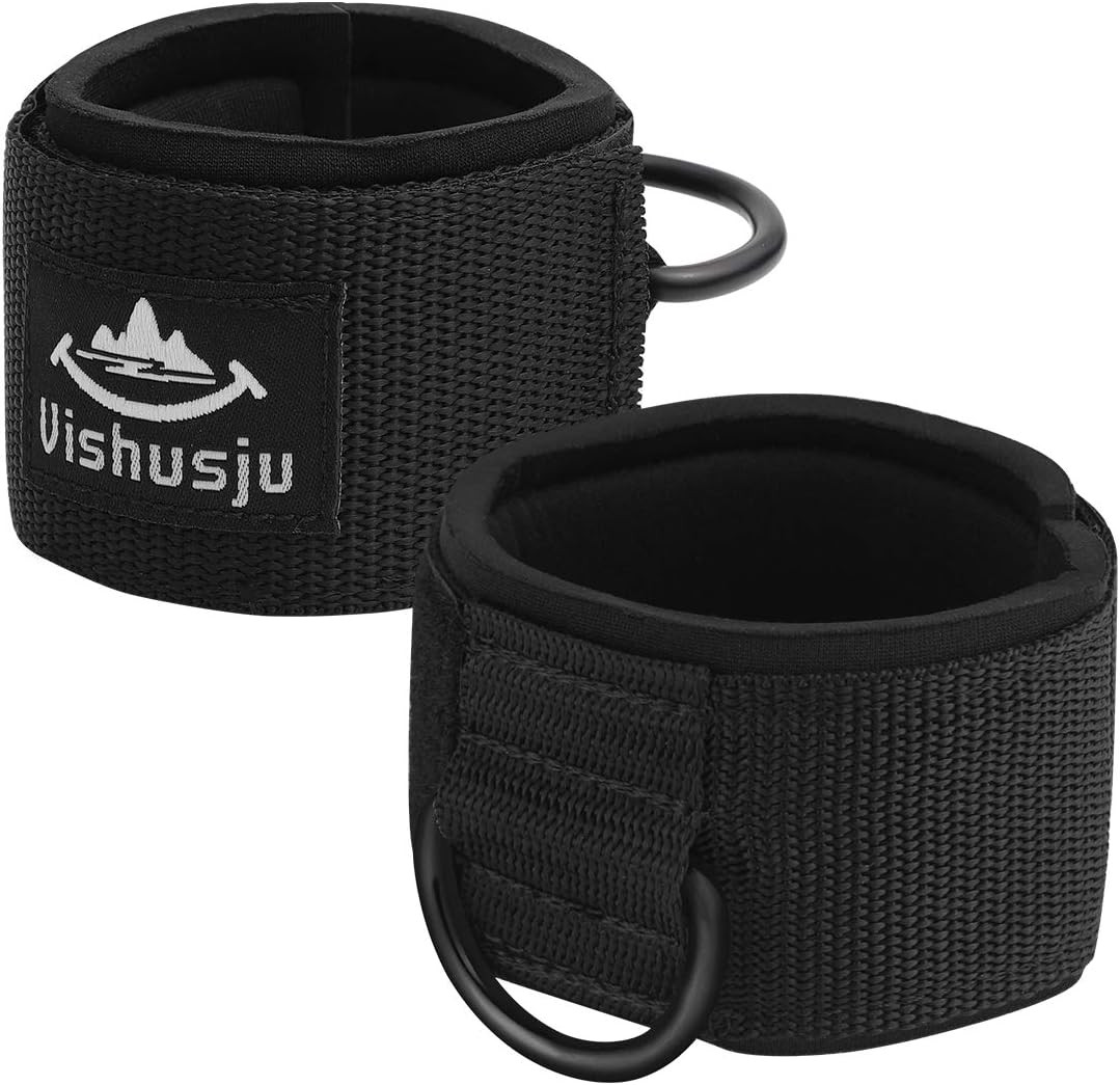 Ankle Wrist Cuffs Neoprene Padded Straps D-Ring Glute Kickback for Cable Legs E
