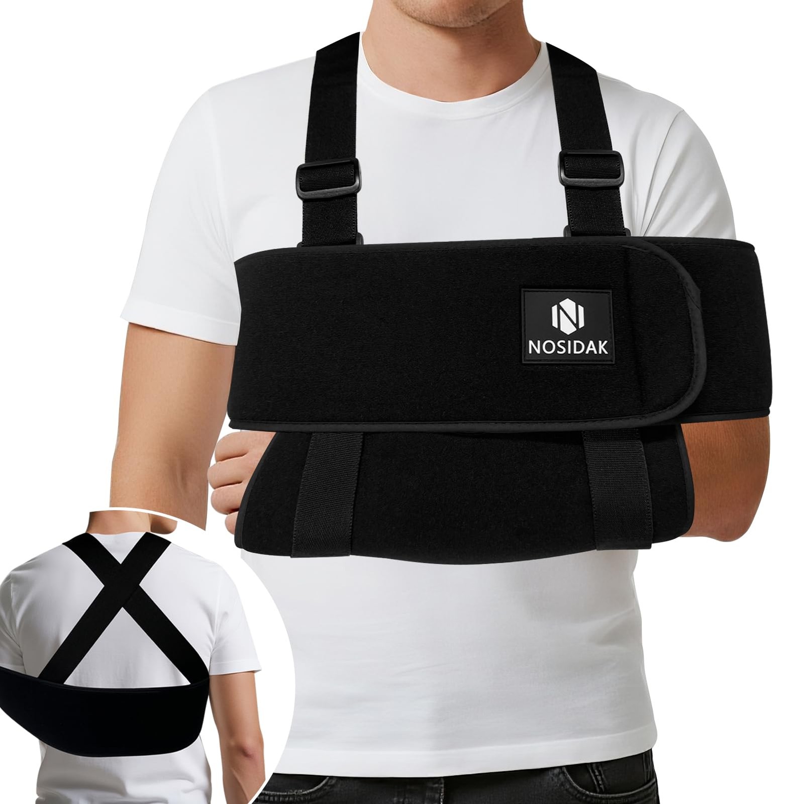 Arm Sling Shoulder Immobilizer for Sleeping, Adjustable Shoulder Sling for Sh