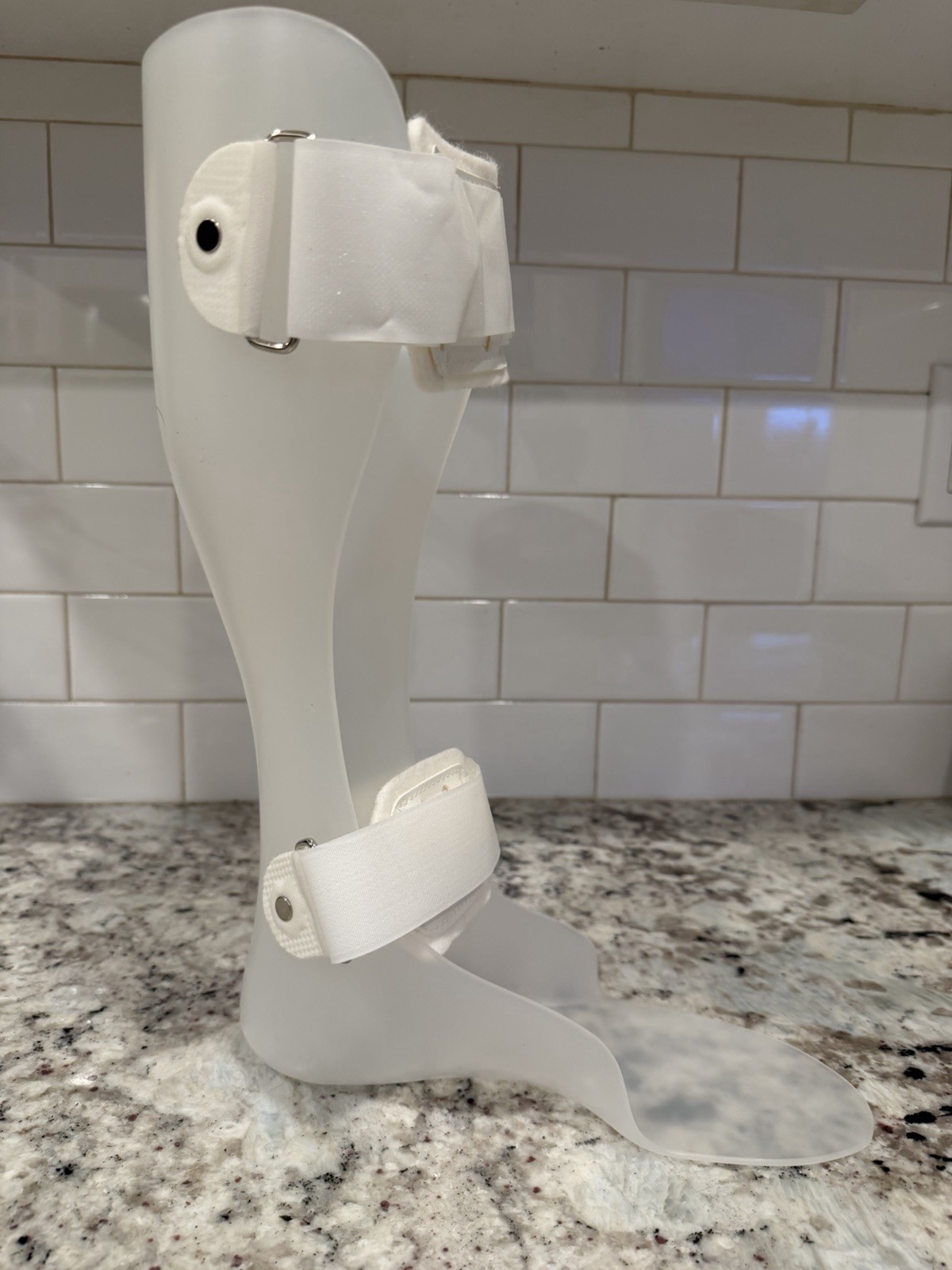 AFO Brace Ankle Foot Orthosis Thermoplastic Foot Drop White Left
