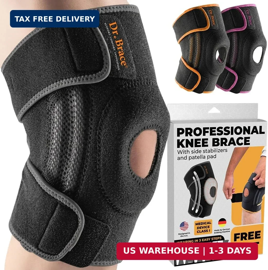 ELITE Knee Brace with Side Stabilizers & Patella Gel Pads for Maximum Knee Pain