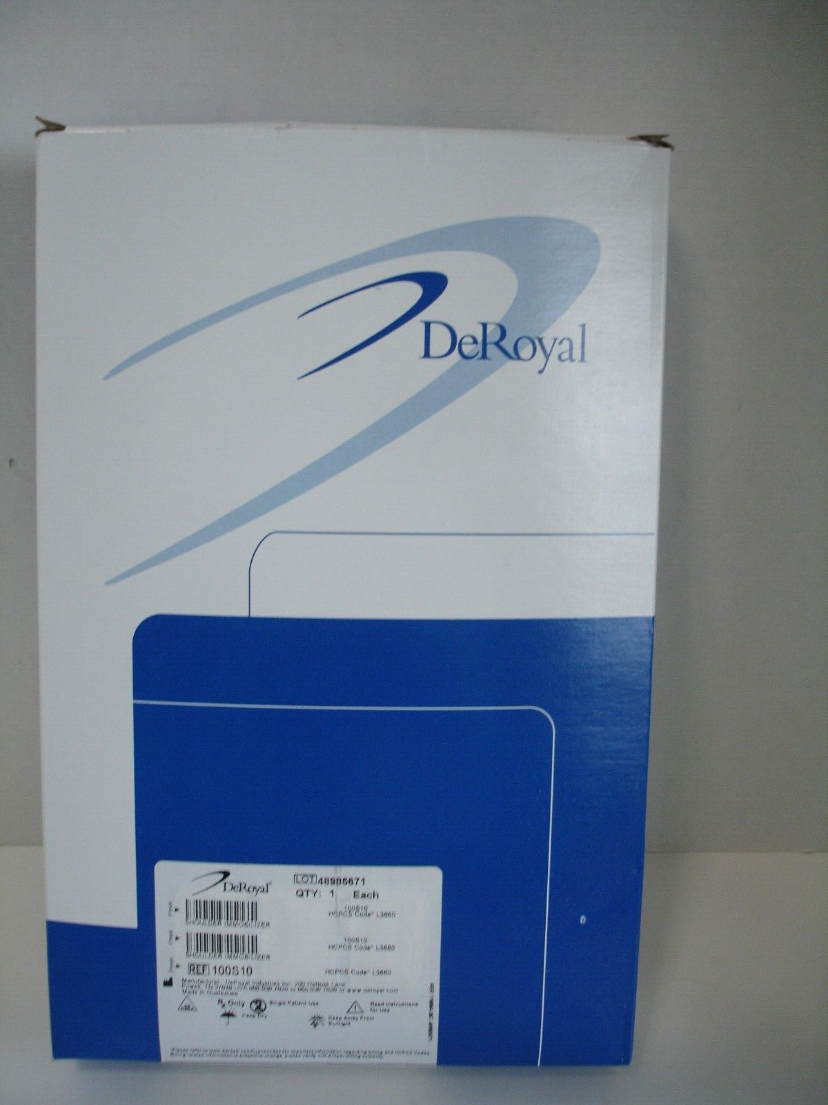 *1-Pack* DeRoyal Shoulder Immobilizer Large 100S10 L3660