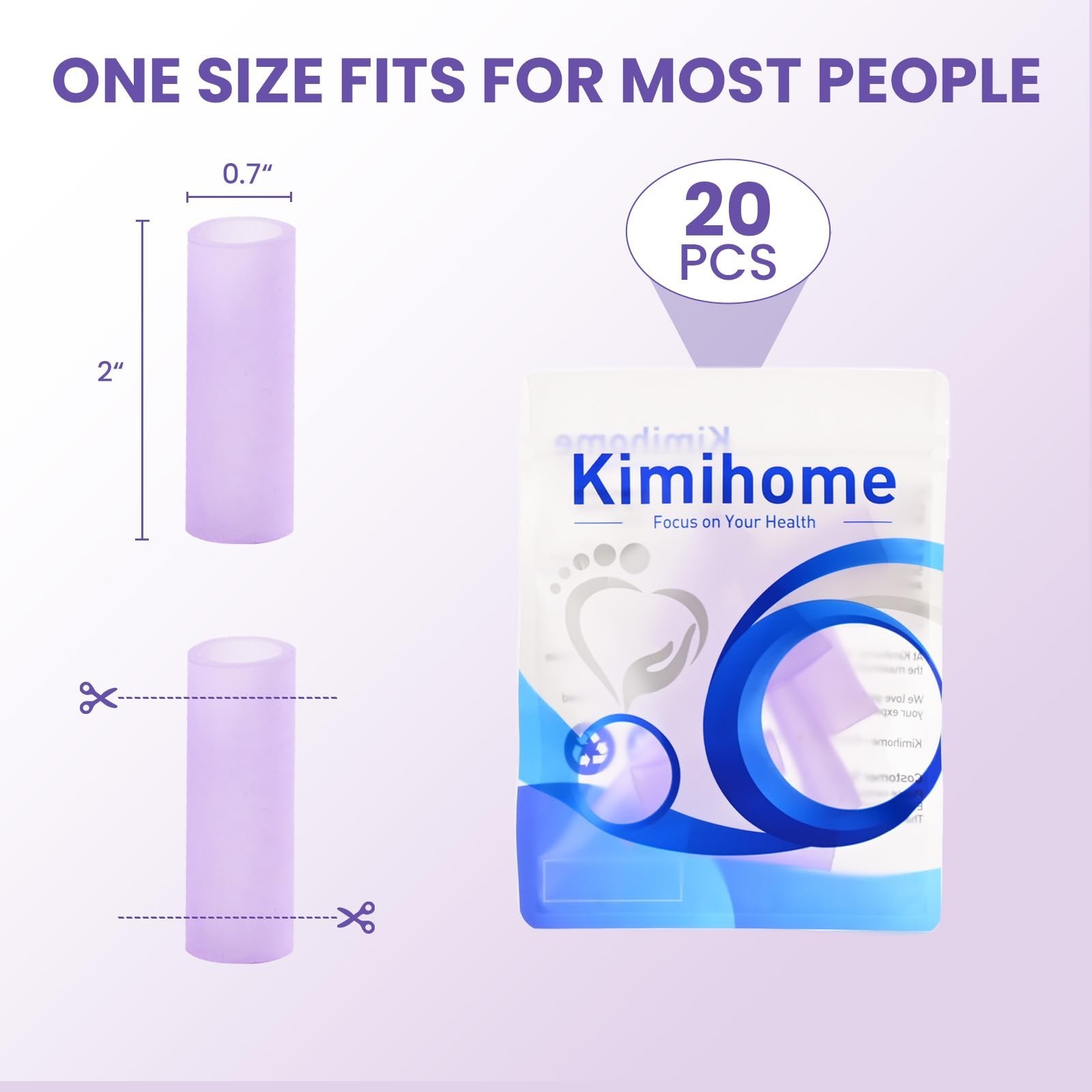 20 PCS Silicone Gel Finger Sleeves – Lavender Extract Cots for Cracking, Blister