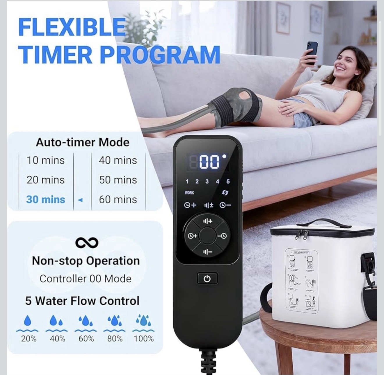 Cold Therapy Machine Knee Ice Therapy System Compression Pad Recovery