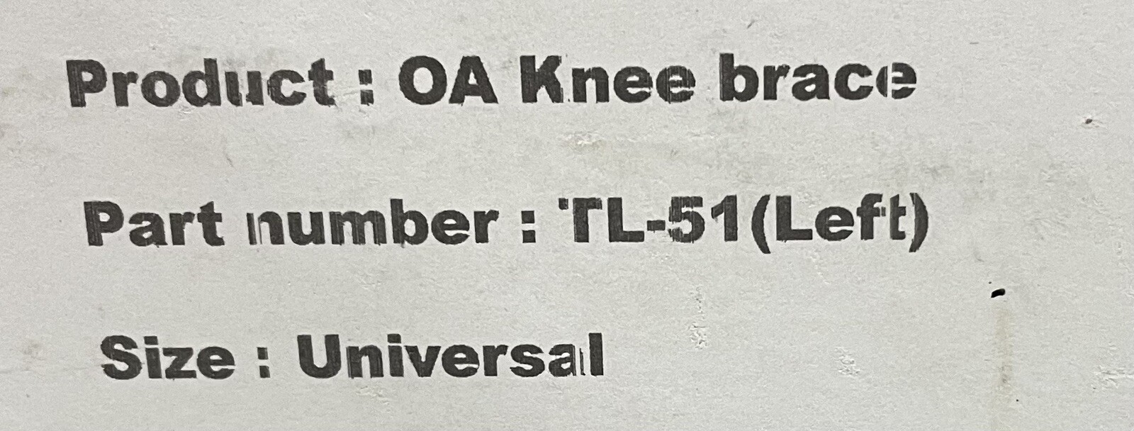 TL-51 Knee Brace Bentley Medical Universal Left Side NEW! FREE SHIPPING!