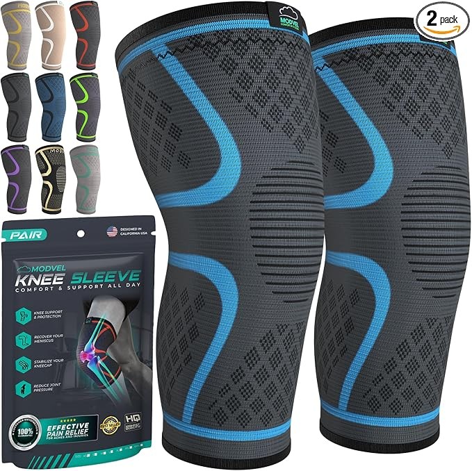 Modvel Compression Knee Brace For Women Men 2 Pack Large