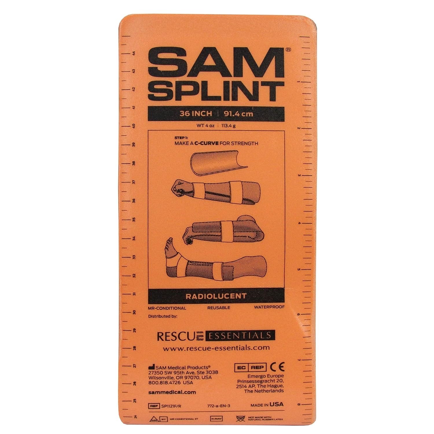 SAM Splint Combo Pack 4.25″x36″ Moldable Splints Cohesive Wrap 4-Piece Kit