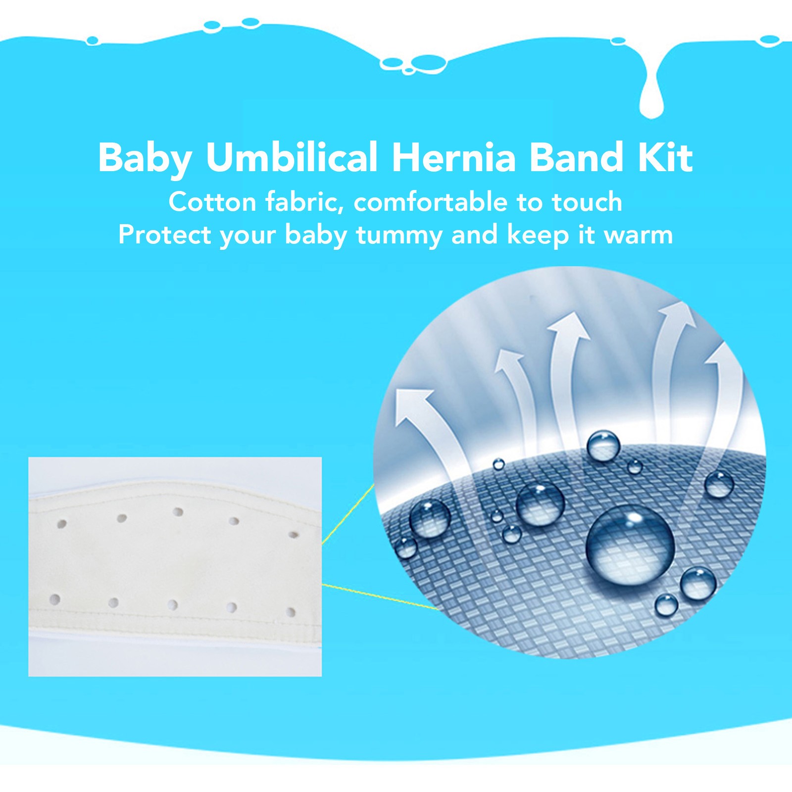 Baby Umbilical Hernia Belt Cozy Cotton Fabric For Tummy Pain Relief 0-12 Months