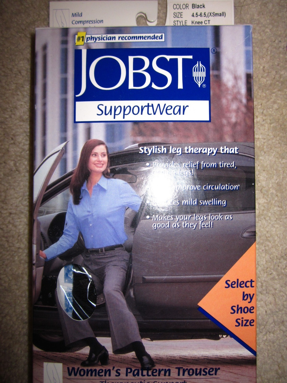 Jobst – Women’s Pattern Trouser Over-the-Calf Knee High Small 8-15 mmHg Sand