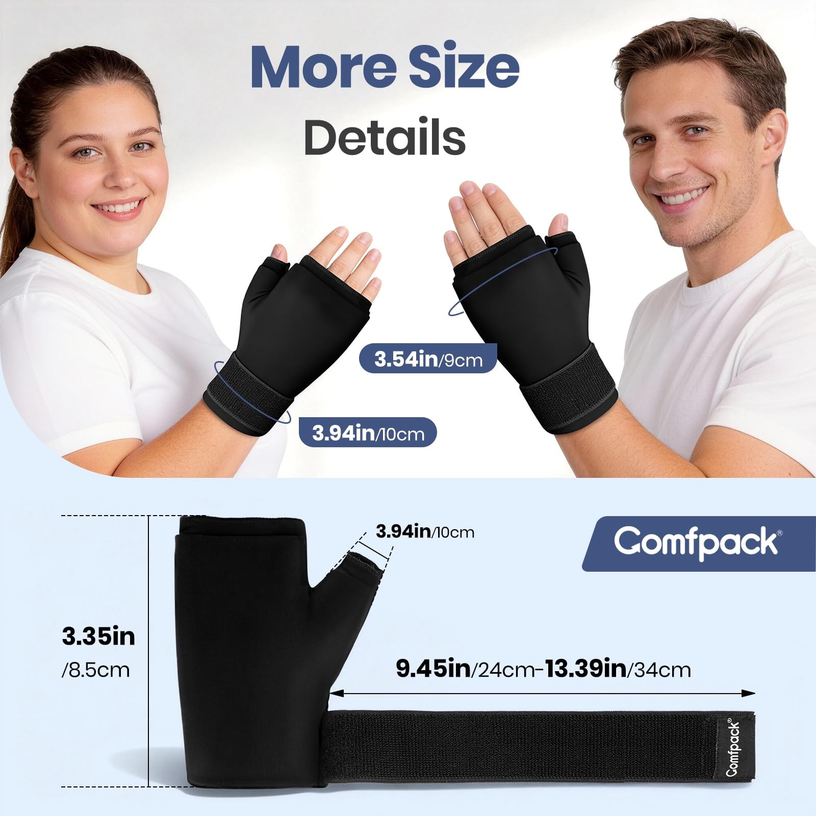 Hand Ice Pack Glove, Soft Gel Thumb Ice Pack Wrap Reusable Hot Cold Therapy W…