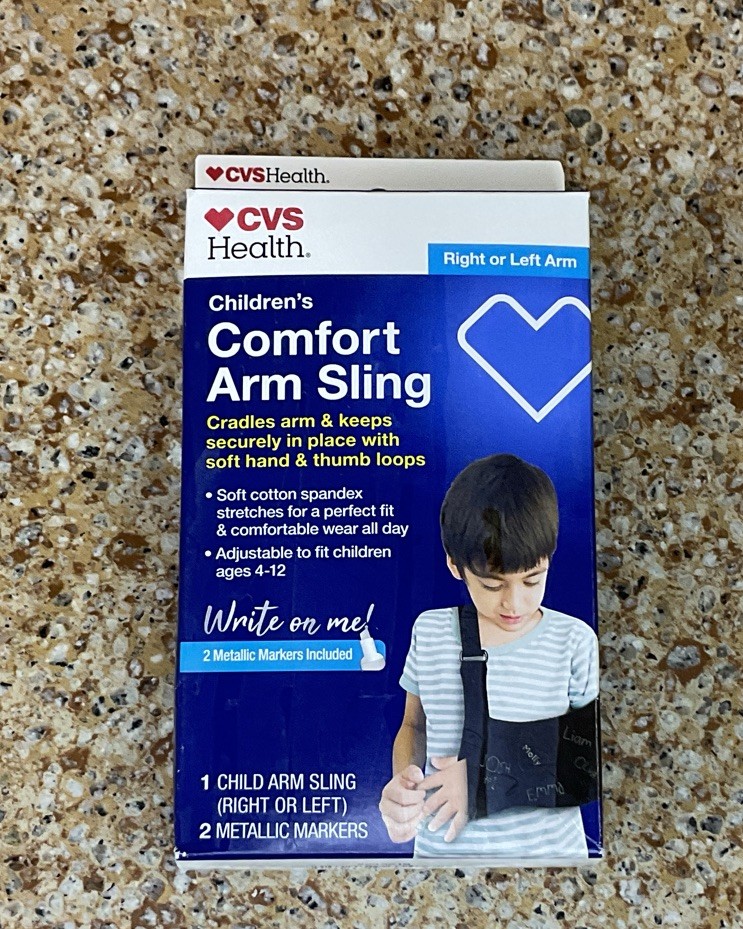 CVS Health Children’s Comfort Arm Sling w/2 Metallic Markers Right Or Left Arm