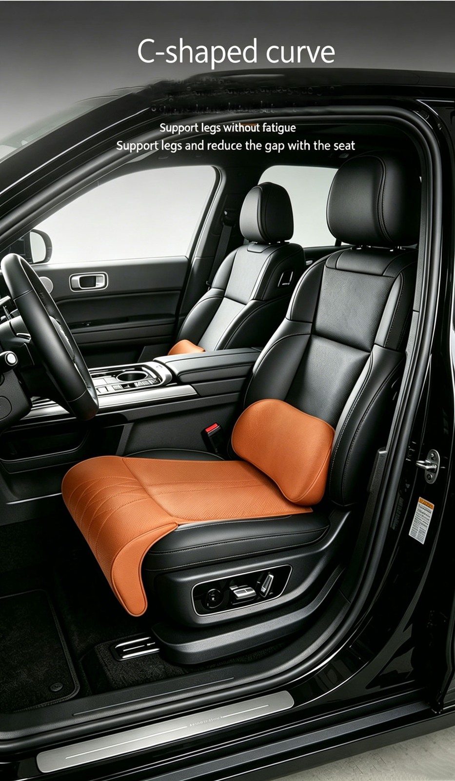 Car Seat Back Support Breathable Back Lumbar Support Cushion w/Seat Leg Rest