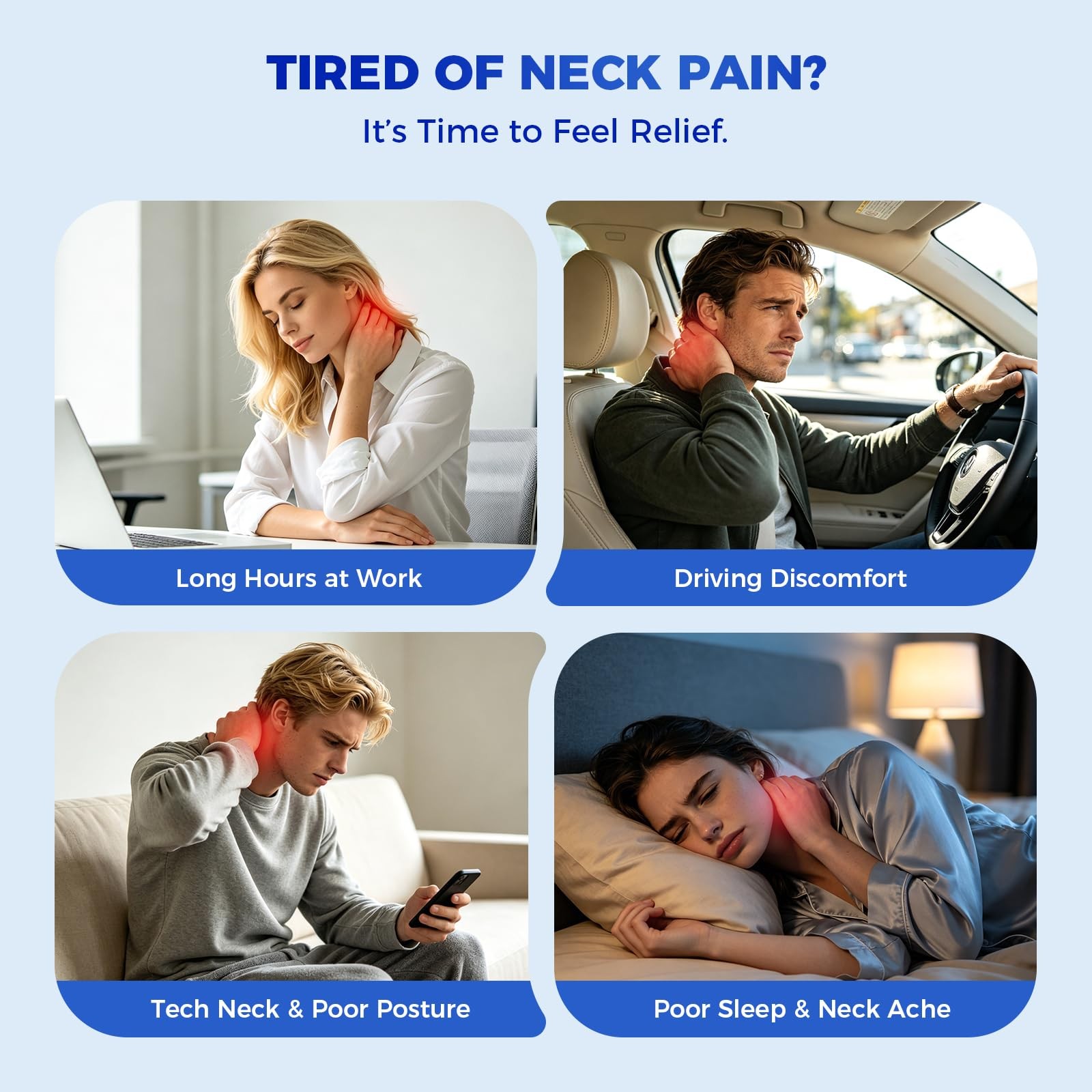 Neck Stretcher with Adjustable Airbag Height, Inflatable Neck and Shoulder Re…