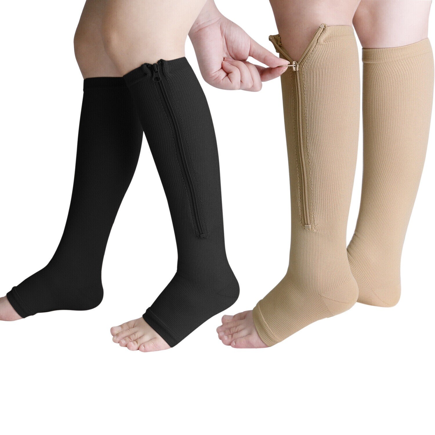 1/3Pairs Open Toe Toeless Compression Socks(20-30Mmhg) for Men and Women Support
