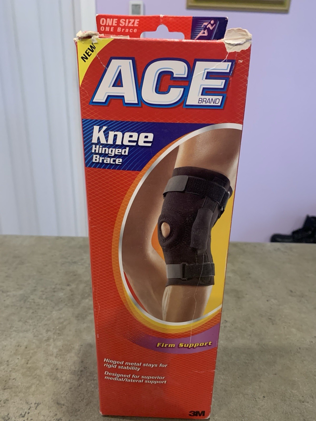 ACE Hinged Knee Brace Firm Support Rigid Stability OSFM Left Or Right Black