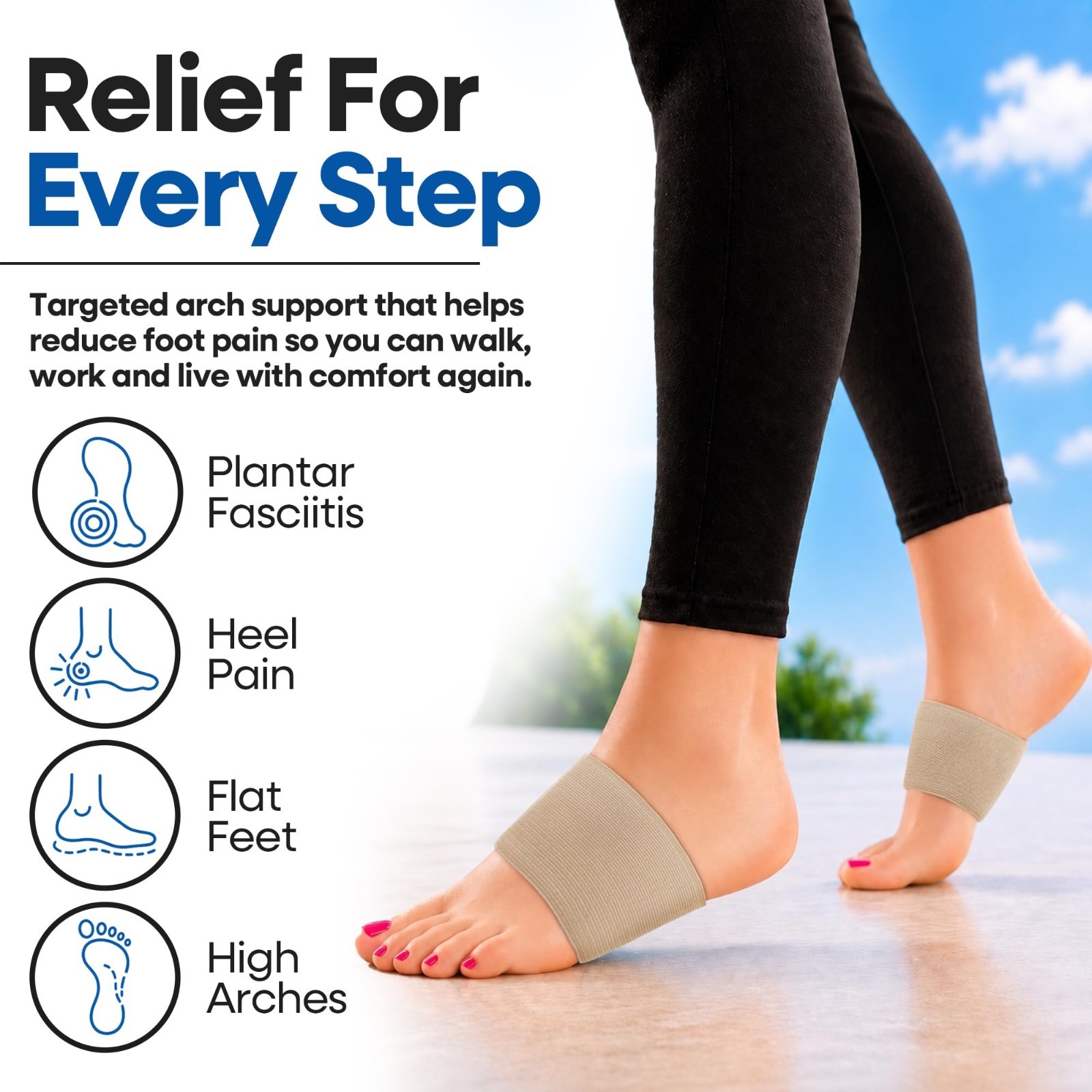 Plantar Fasciitis Arch Supports – Compression Sleeves & Foot Braces for Heel Pai