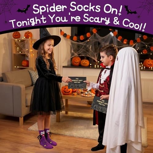 Funny Halloween Socks for Women Men Crazy 3D Spooky Bat Spider Socks for