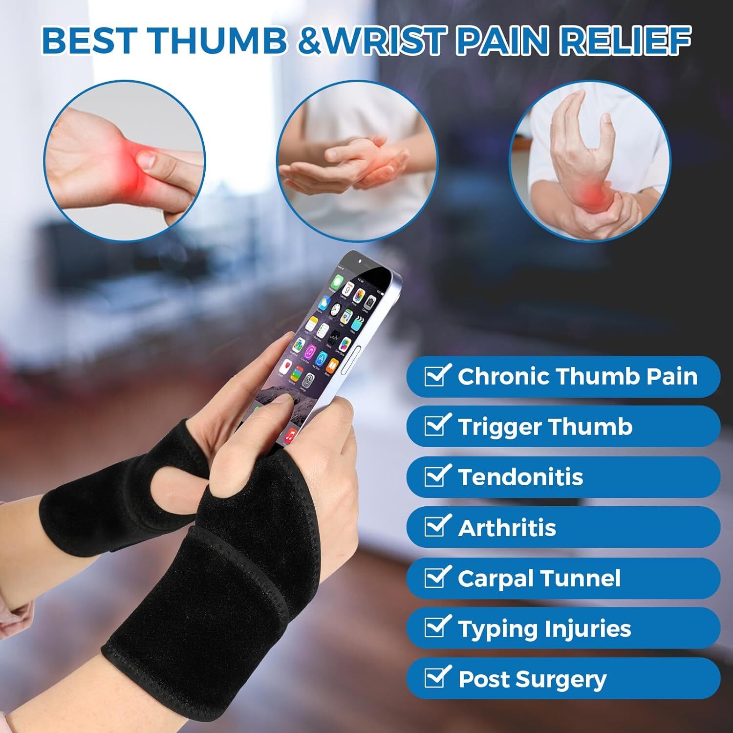 Muñequeras Soporte De Mano Para Túnel Carpiano Artritis Alivio Del Dolor Sport