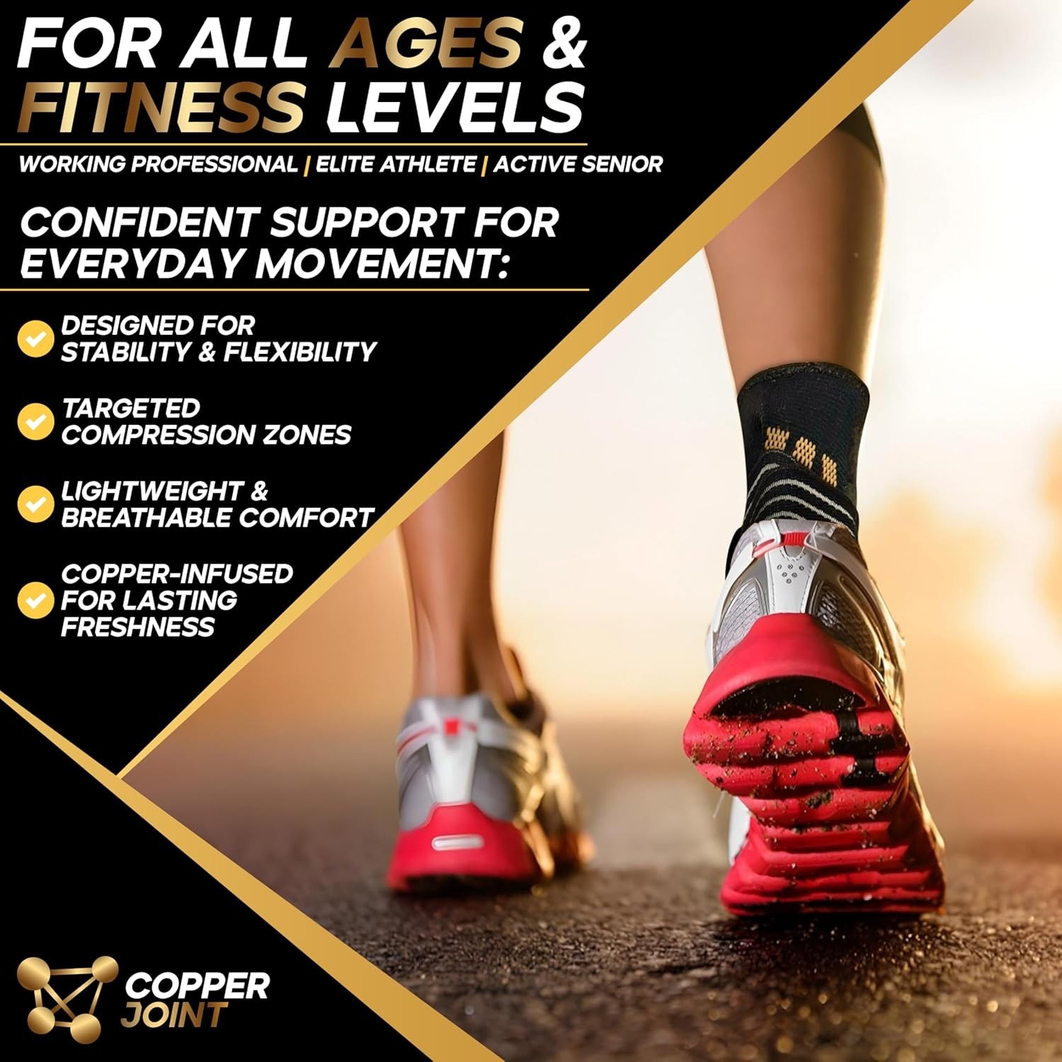 All-Day Support Ankle Brace for Men & Women – Medium, Lightweight and Breathable