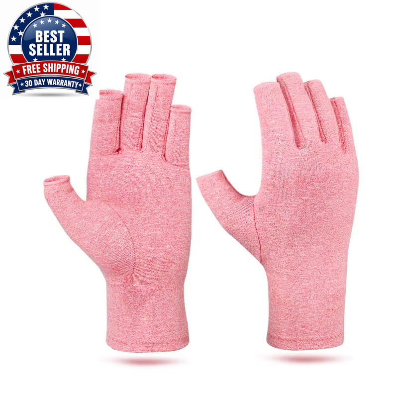 Relieve Hand Discomfort with 1Pair Fingerless Compression Gloves