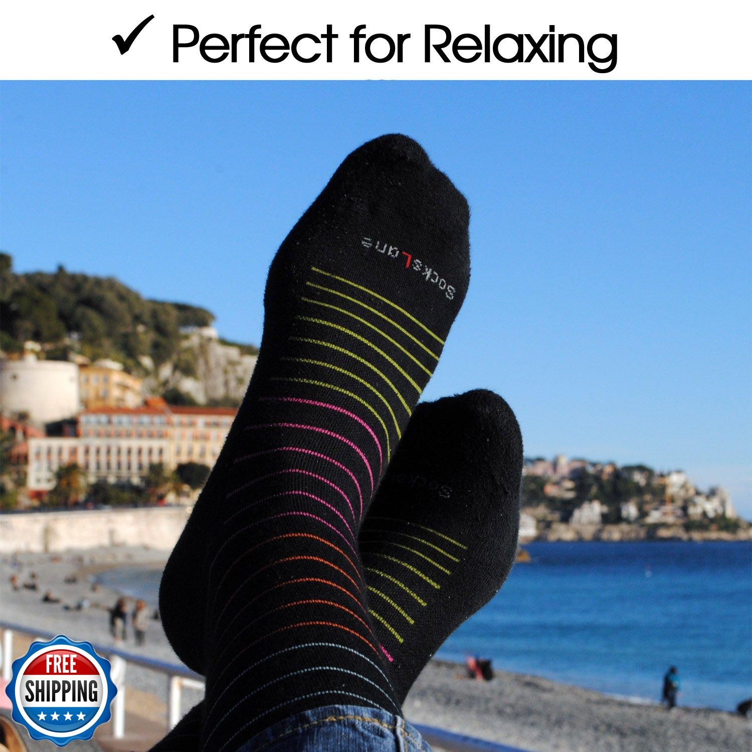 SocksLane Cotton Compression Socks for Women and Men. 15-20 mmHg Support Knee