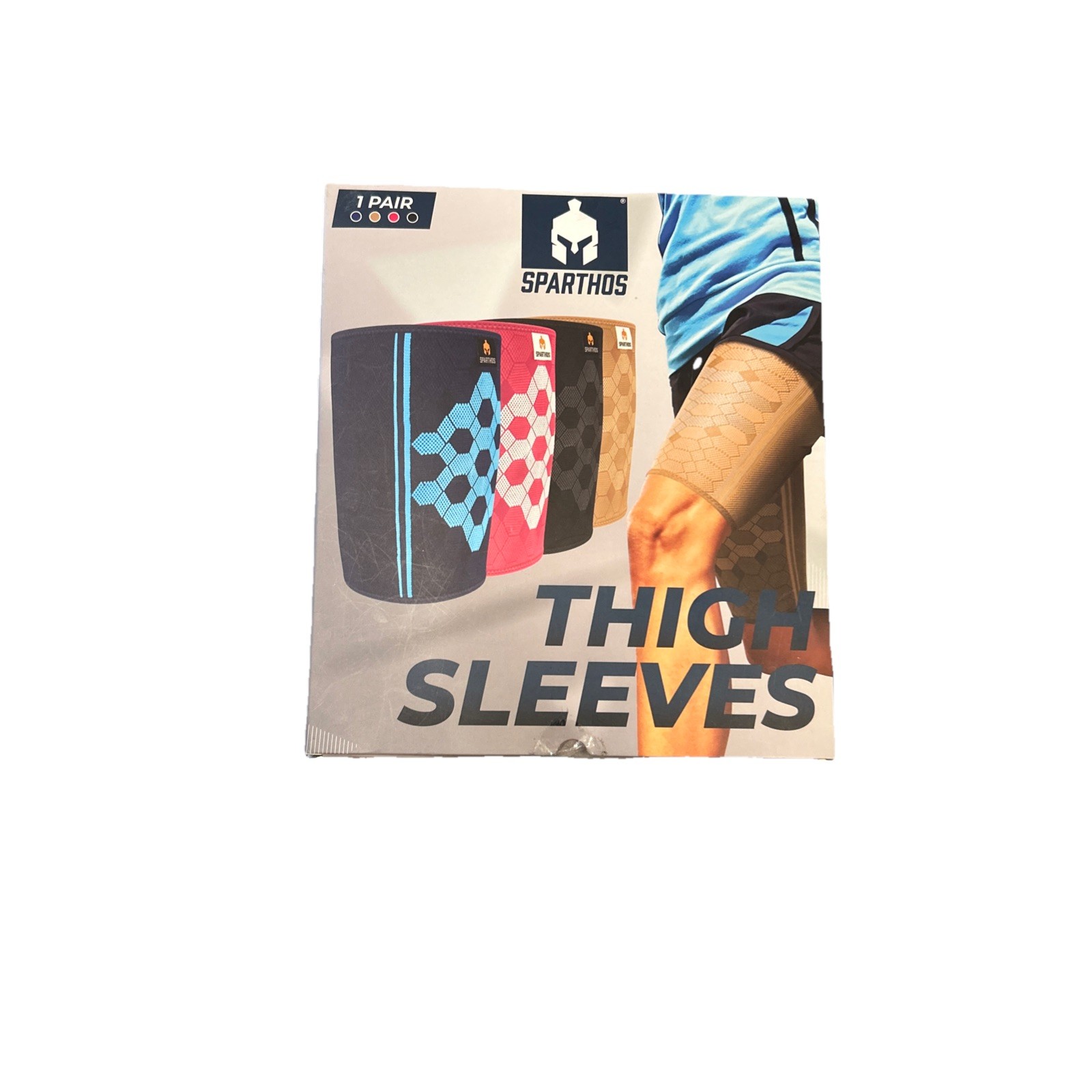 Sparthos Thigh Compression Sleeves Quad and Hamstring Support NIP Size M Blk USA