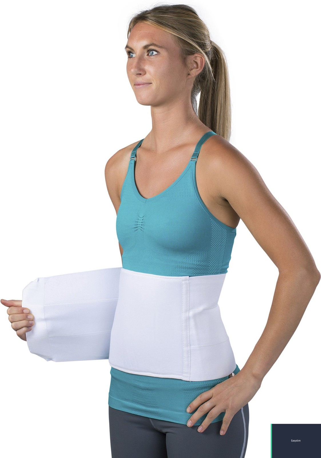 Abdominal Binder 9 Inch 3-Panel Elastic White XX-Large Waist 72-84