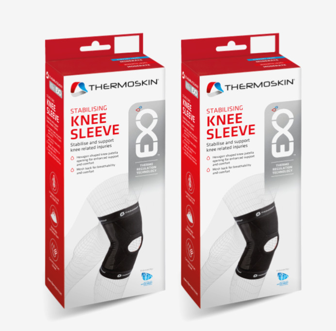 2 x Thermoskin Stabilising Knee Sleeve 86110 Support Knee Injuries – Extra Large