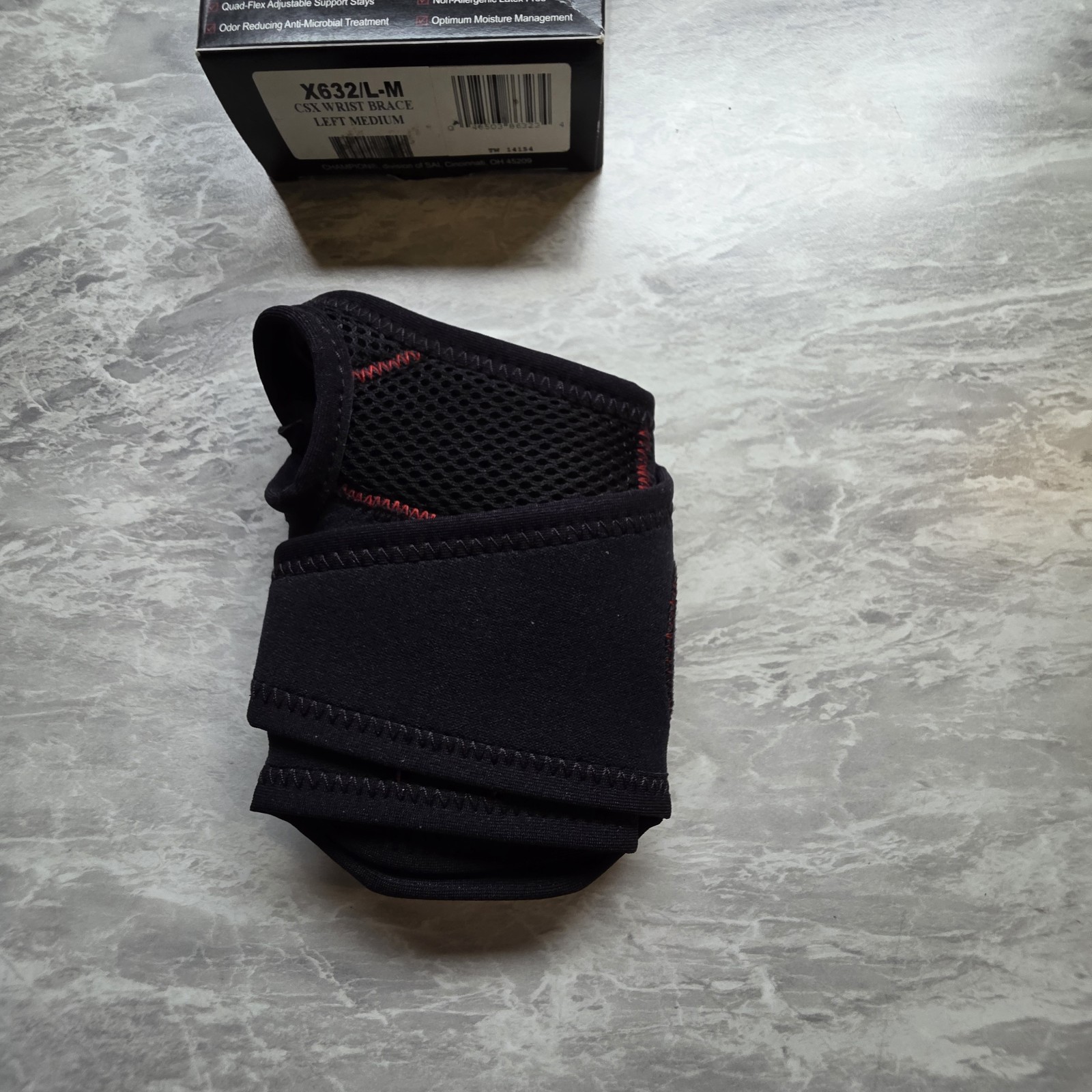 NIB Champion CSX X632 Wrist Brace Left Hand Medium Wrist 6.25″ – 7.25″ Around