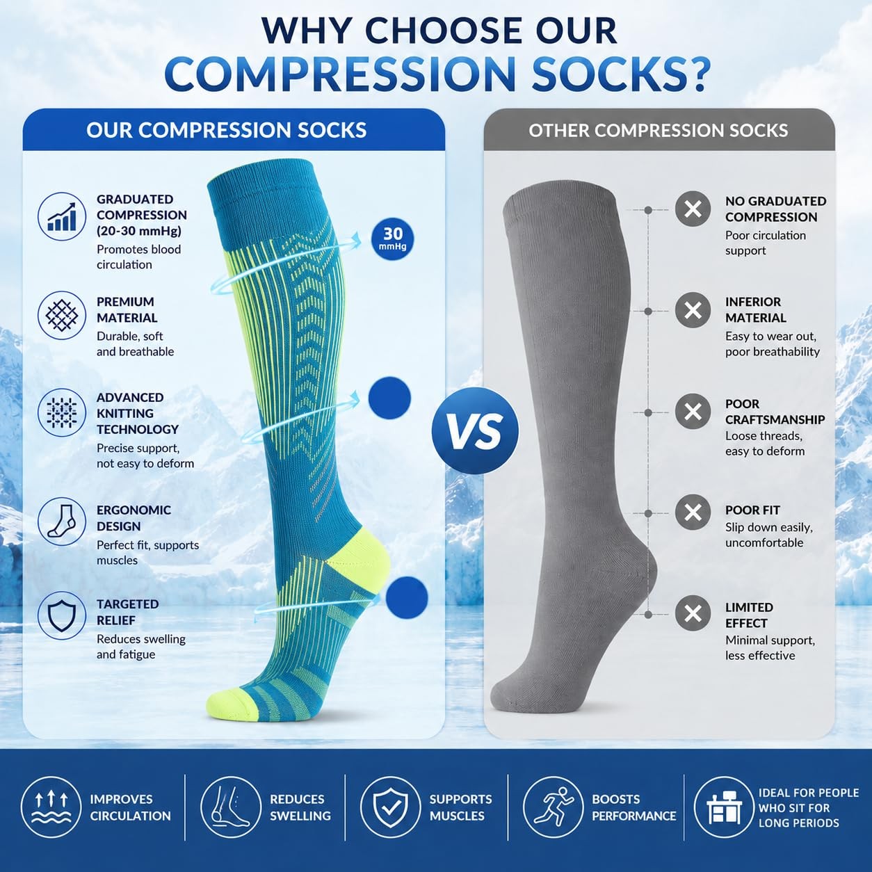 DSLWFQY Compression Socks for Women & Large-X-Large, 2-pack combination 6