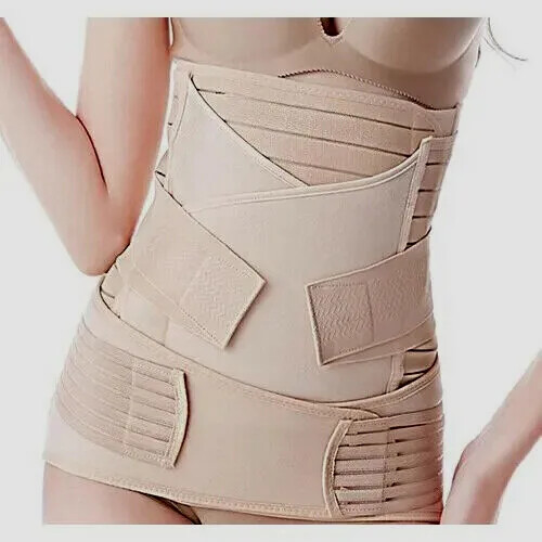New Azmed Postpartum Recovery Belt (3 BELTS IN 1 SET) Women One-Size Beige