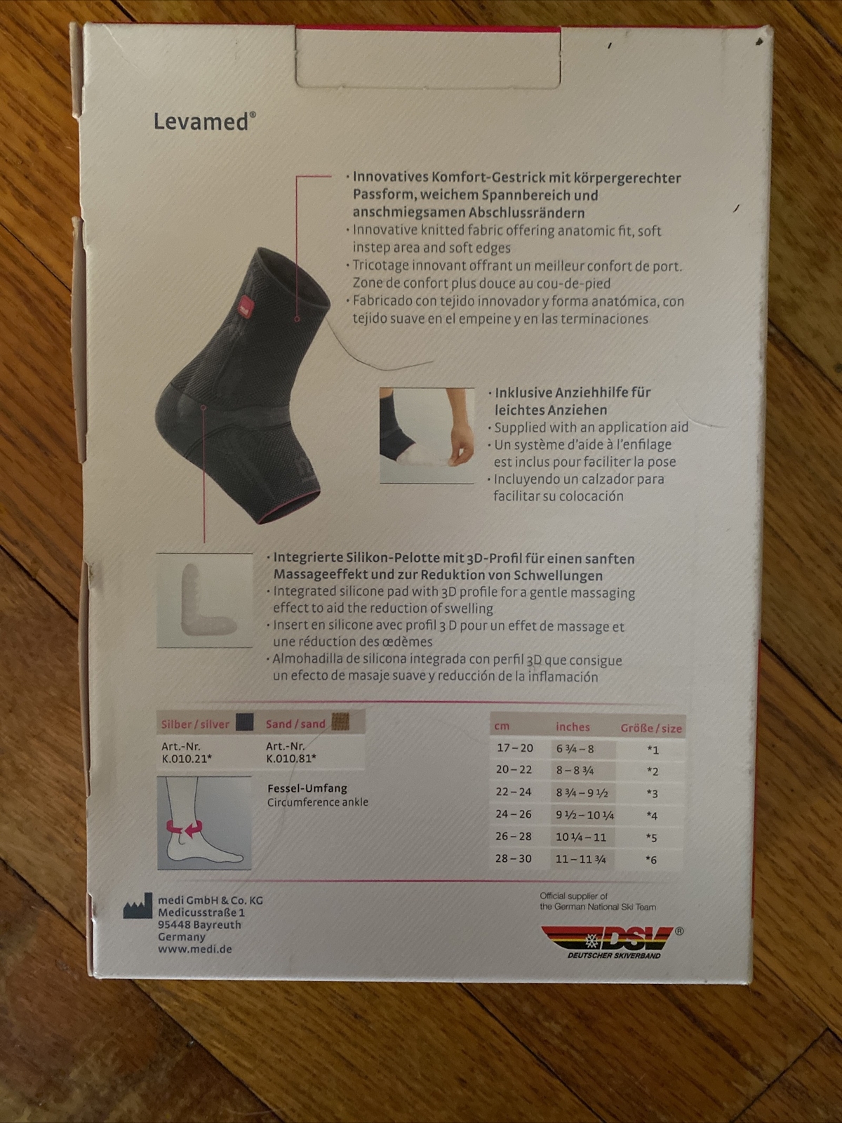Levamed Ankle Support With Silicone Support Pads