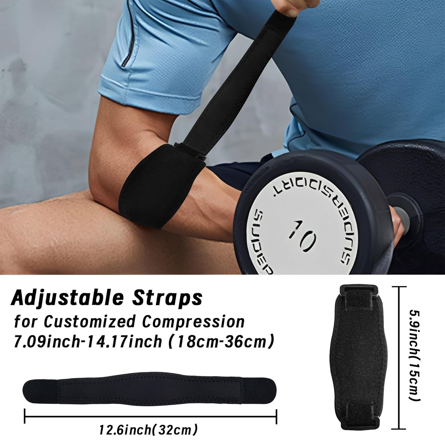 Tennis Elbow Brace (2 Pack) for Tendonitis, Forearm Brace Support Band