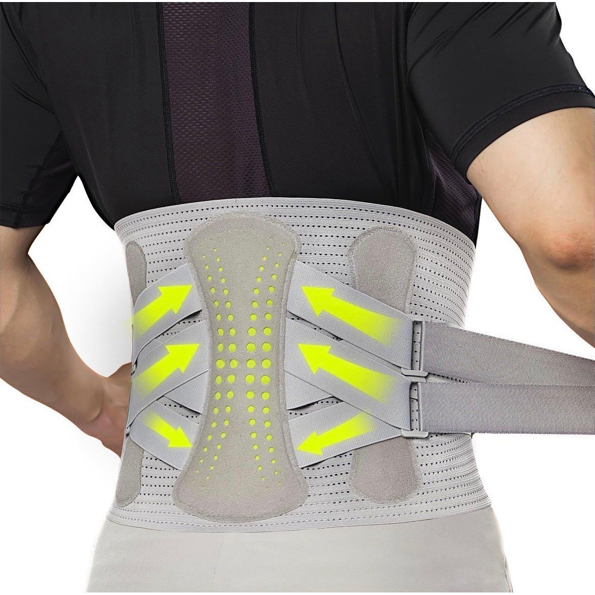 AOFIT Ultra Essential Support Back Brace Lumbar Lower Back Belt Grey Size M NEW