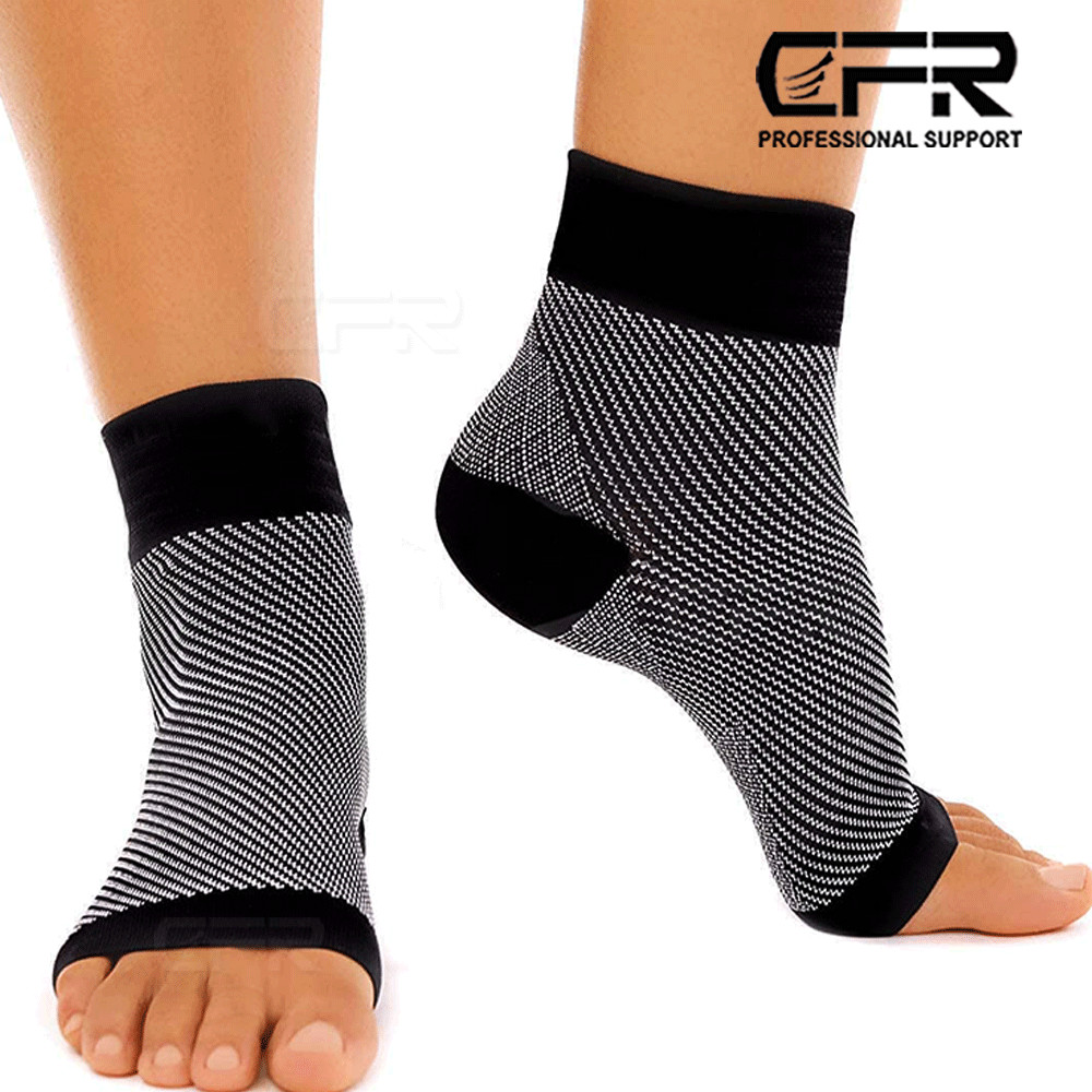 Copper Sleeve Compression Socks Plantar Fasciitis Foot Arch Ankle Support Brace