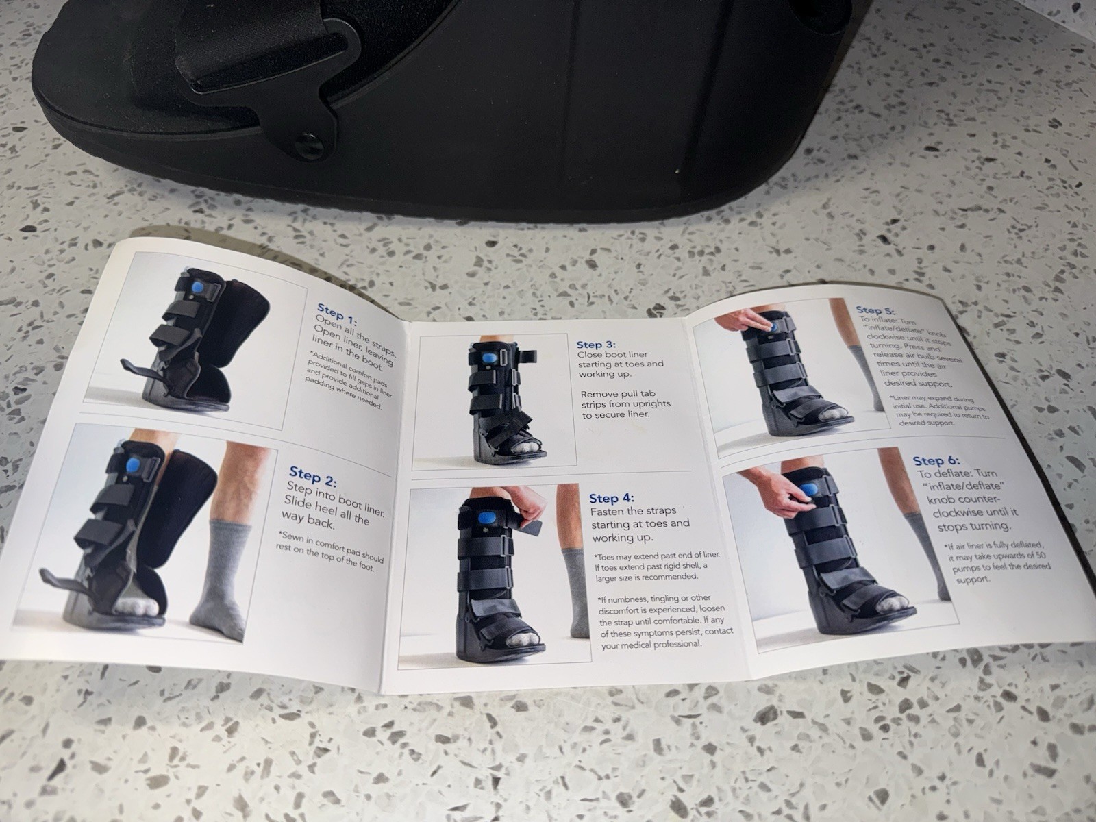 United Ortho Air Cam Walker Fracture Boot Medium, Black Long Tall Top