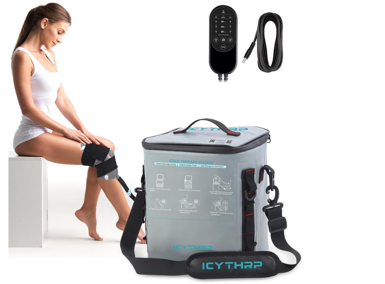 Cold Therapy Machine with Programmable Timer, Portable Ice Machine Knee after Sx