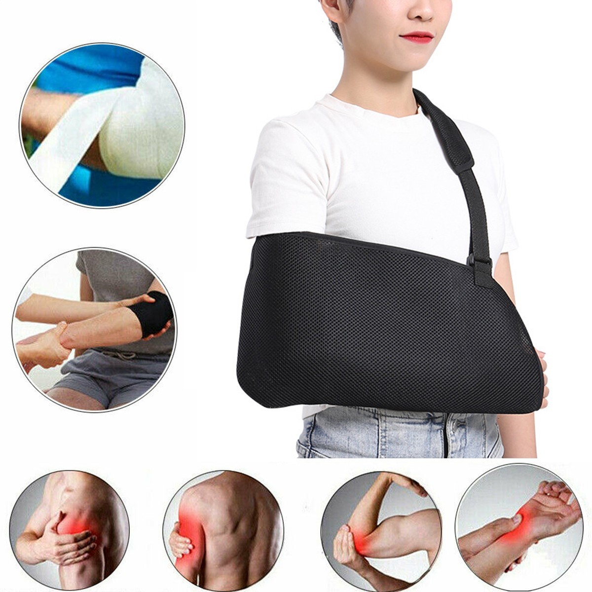 Breathable Anti-Chafing Arm Sling Adjustable Forearm Shoulder Support Strap