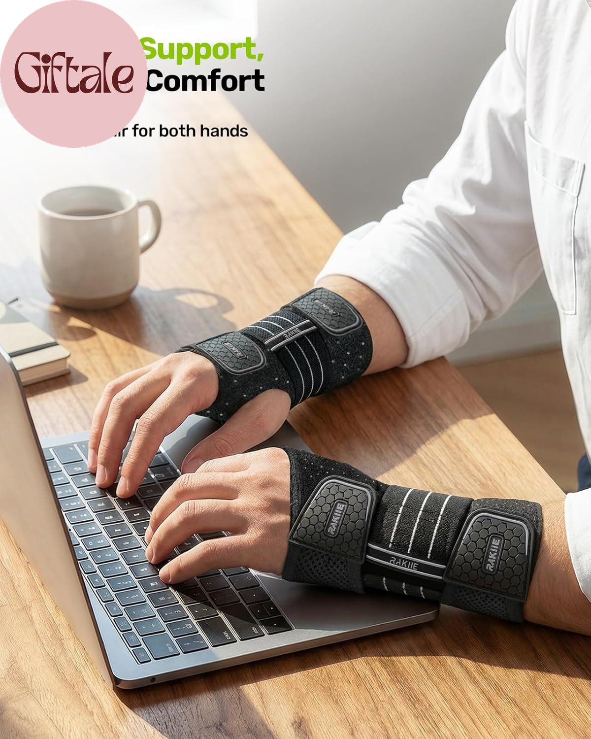 2 Pack Carpal Tunnel Wrist Braces, Adjustable Wrist Support Splint for Night Sle
