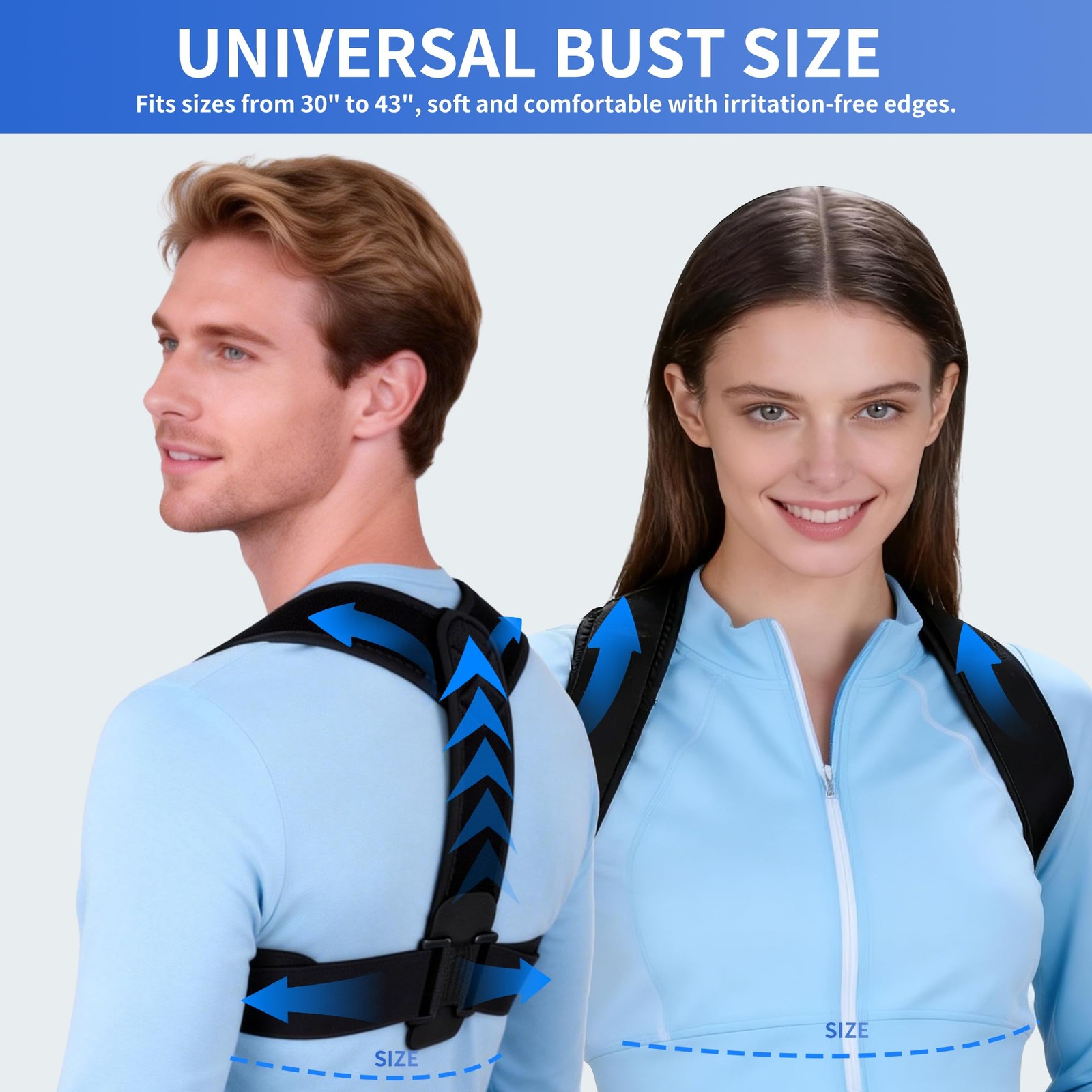 Lukvcoe Upper Back Brace Posture Corrector for Women and Men, One Size, Black