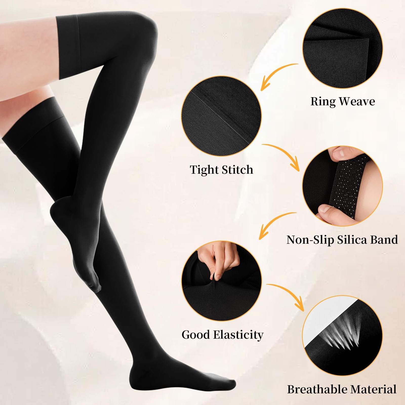 20-30mmhg Thigh High Compression Socks, Compression Stockings For Women & Men…