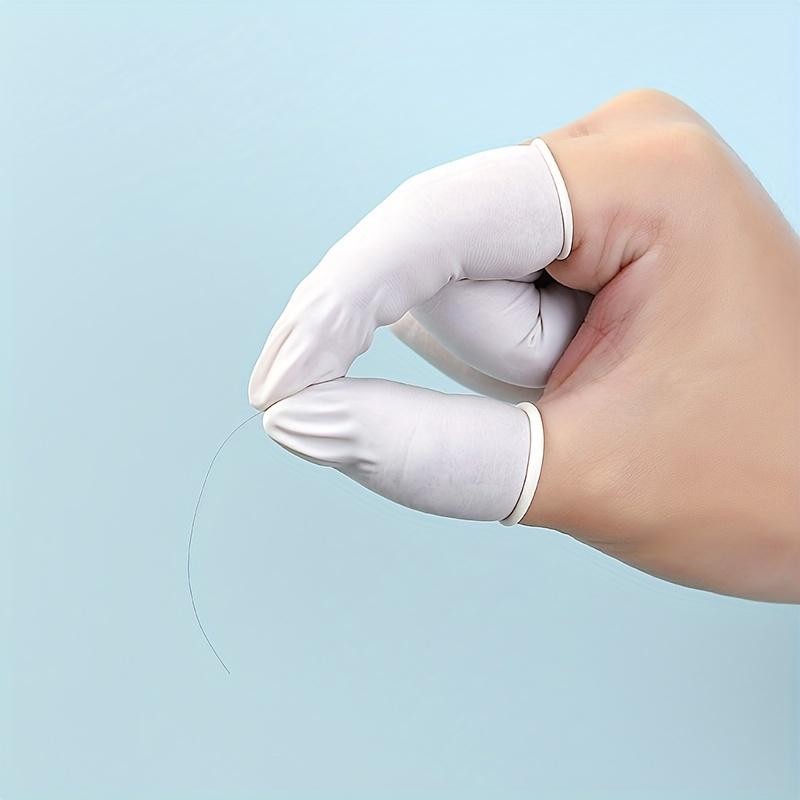 20/200pc Anti-Slip Latex Finger Cots Rubber Protector Elastic Electronic Medical