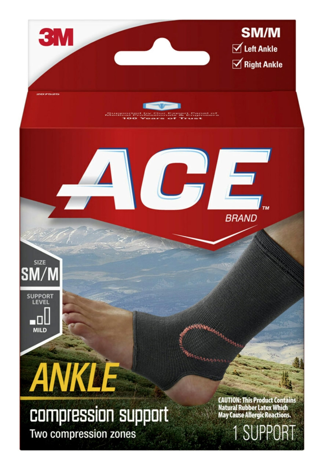 ACE Brand Compression Ankle Support Black Soft Neoprene Heat Retention