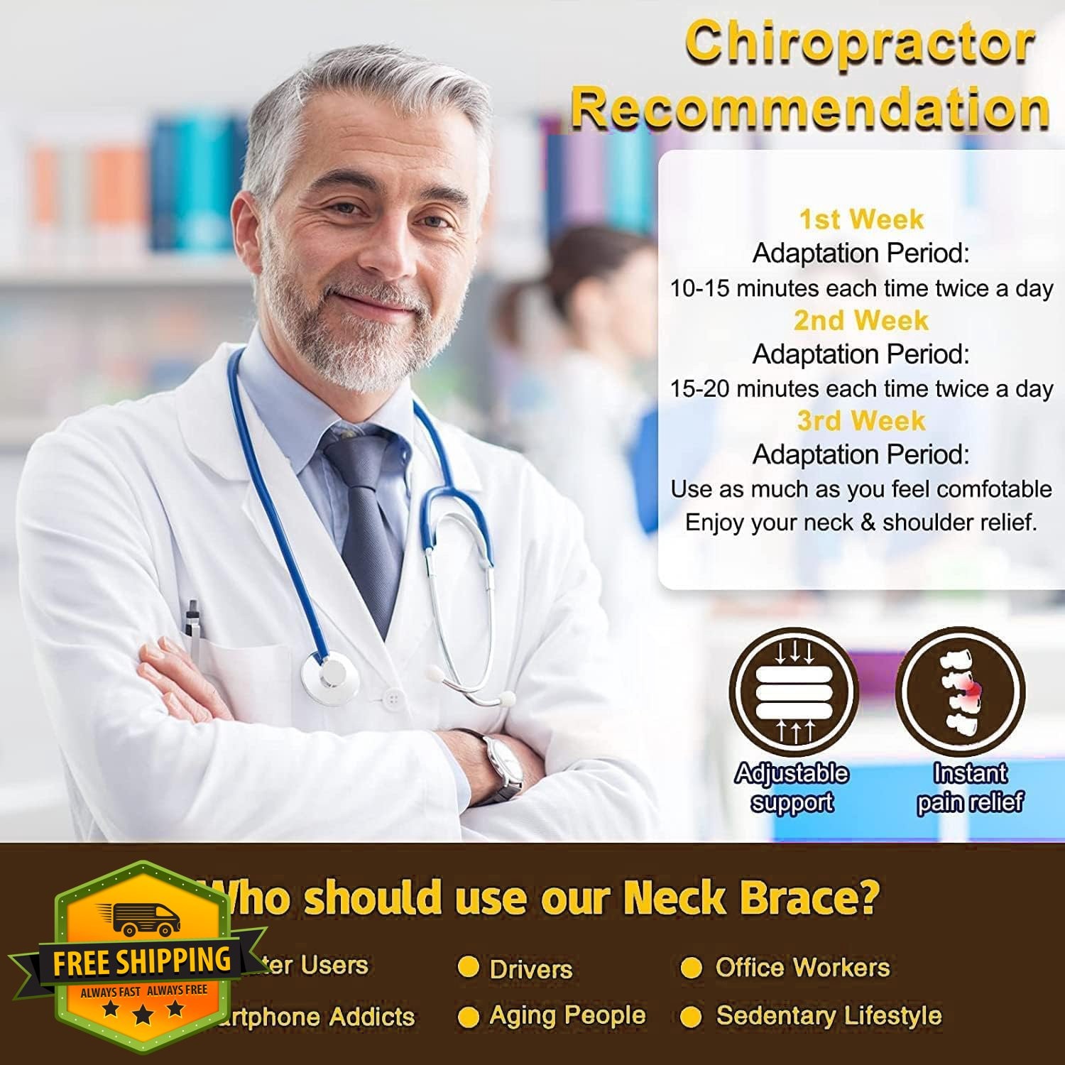 CRABCLAW Neck Traction Device Brown