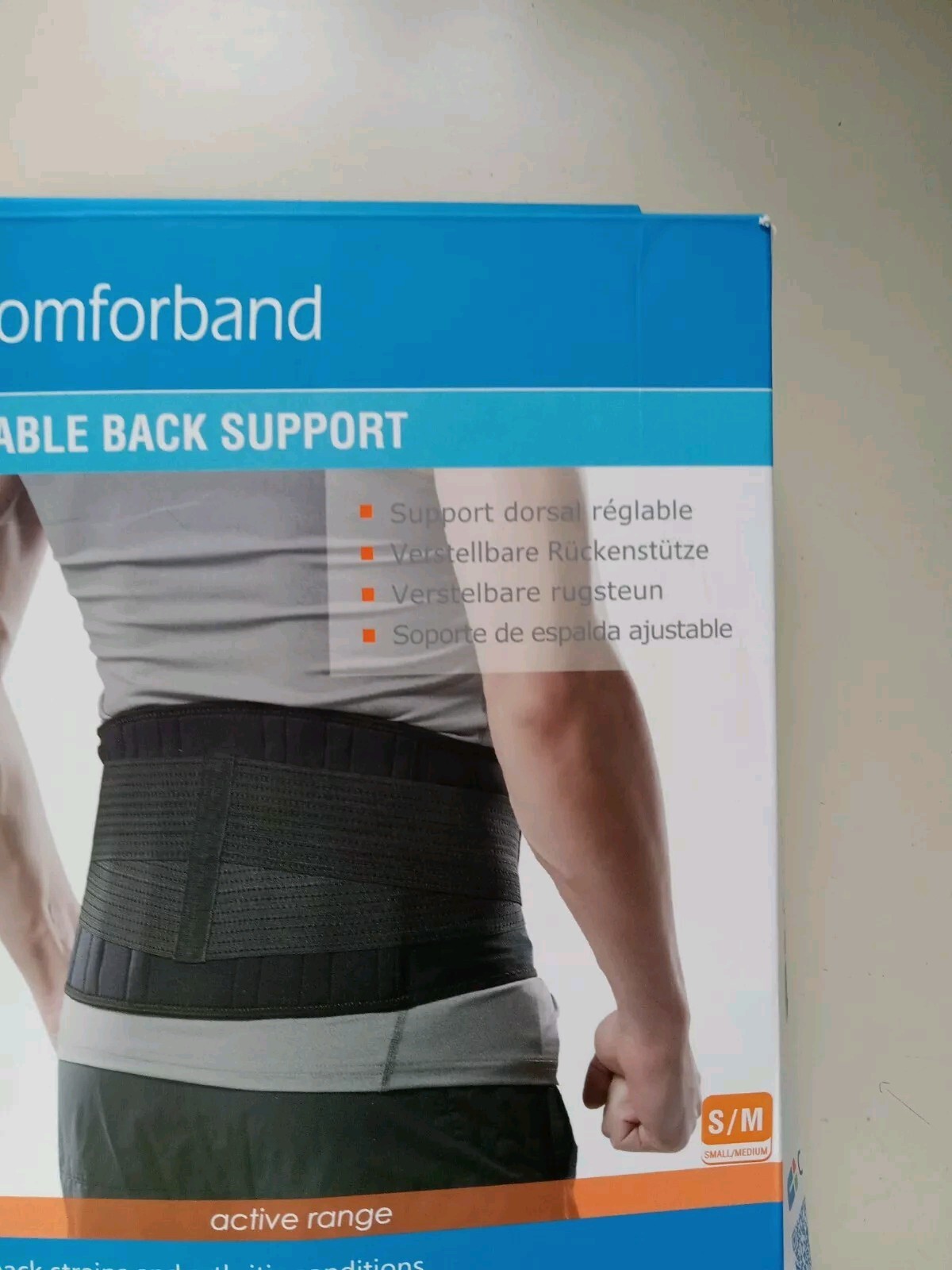 Comforband Adjustable Back Support Brace Size Small/Medium for Men and Women