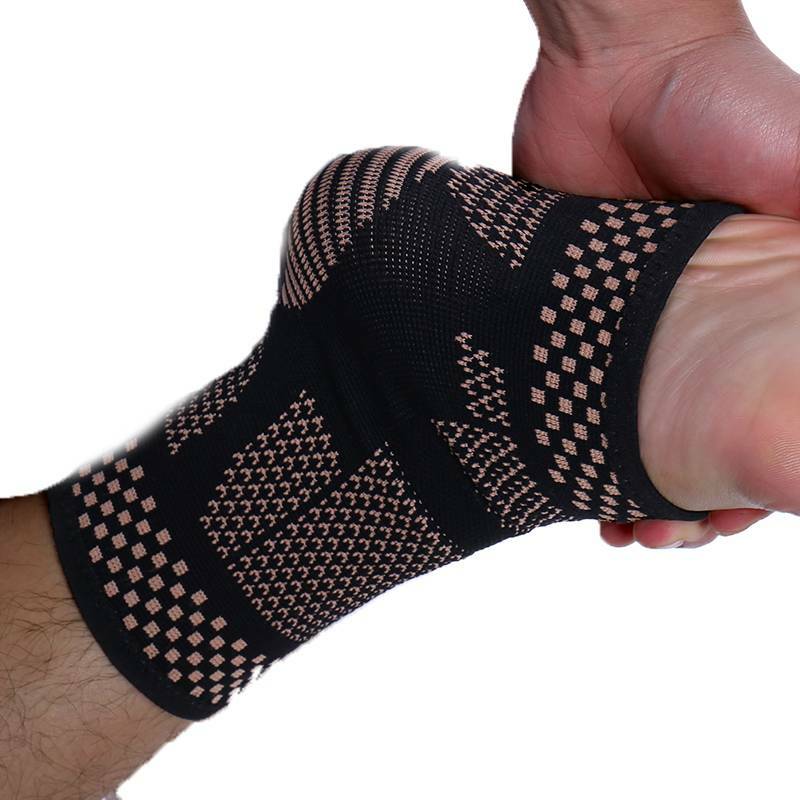 Copper Ankle Brace Achilles Tendon Support Wrap Sleeve Adjustable Tendinitis